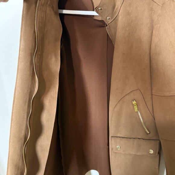T Tahari faux suede jacket coat Sz S USA - Picture 8 of 12
